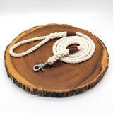 Natural Cotton Rope Dog Leash with Trigger Snap