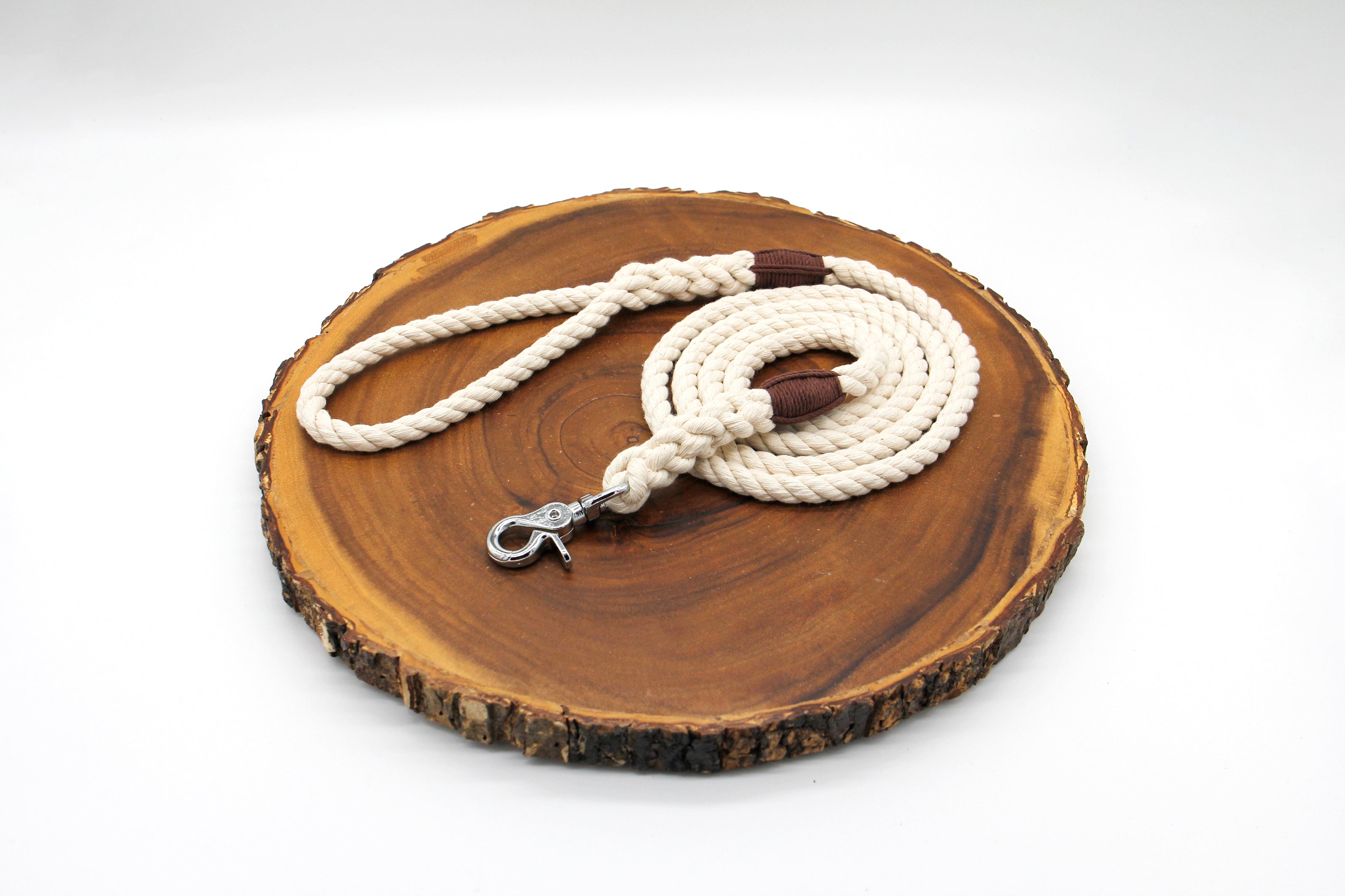 Natural Cotton Rope Dog Leash with Trigger Snap