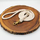 Natural Cotton Rope Dog Leash with Trigger Snap