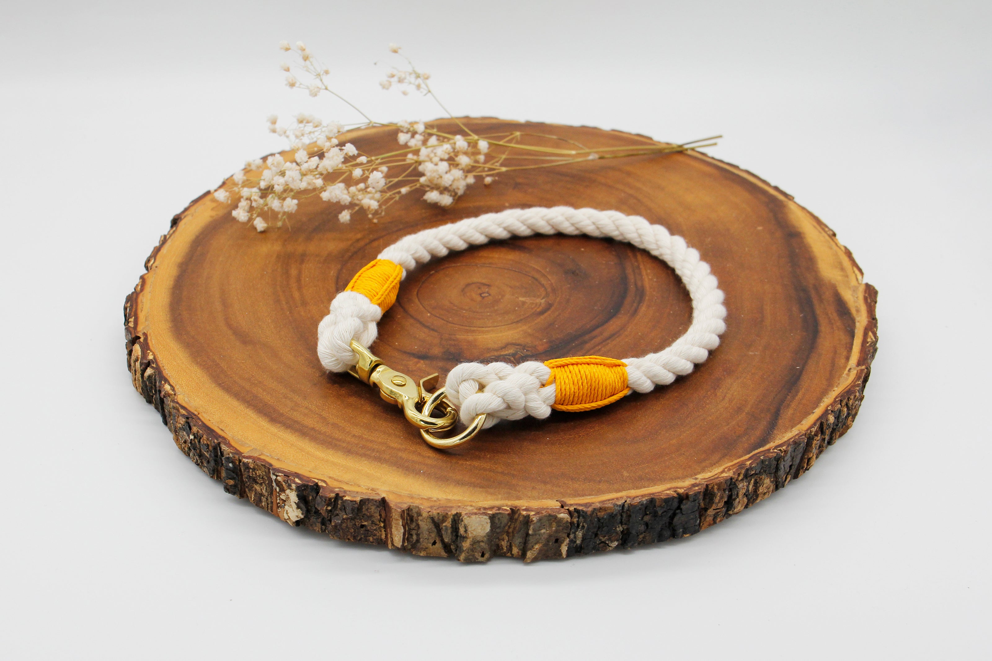 Natural Cotton Rope Dog ID Collar