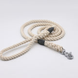 Natural Cotton Rope Dog Leash with Trigger Snap