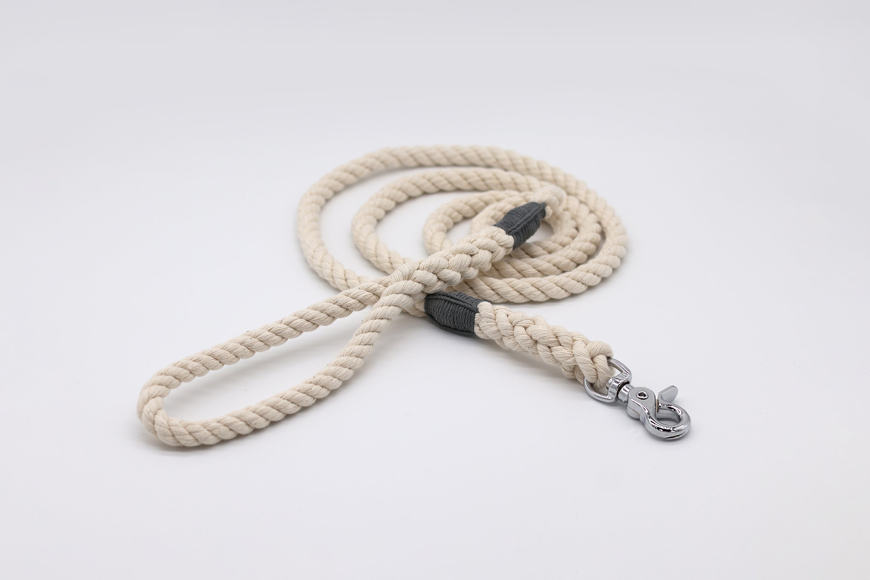 Natural Cotton Rope Dog Leash with Trigger Snap