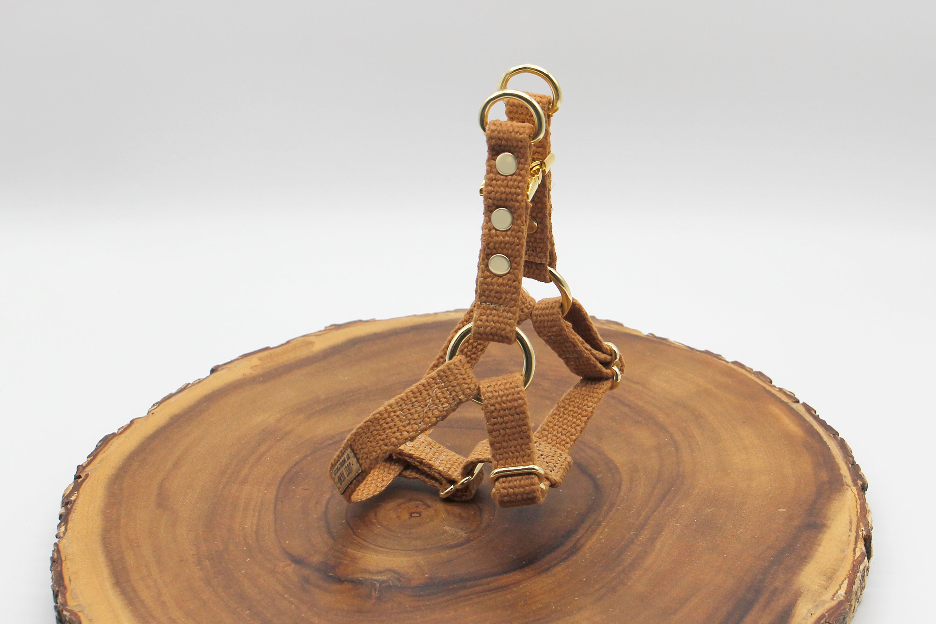 Studded Tea-Stained Just Hemp Step-In Dog Harness