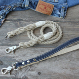 2-in-1 Interchangeable Dog Leash with Denim Handle