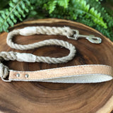Hemp Rope Dog Leash with Natural Cork Leather Handle