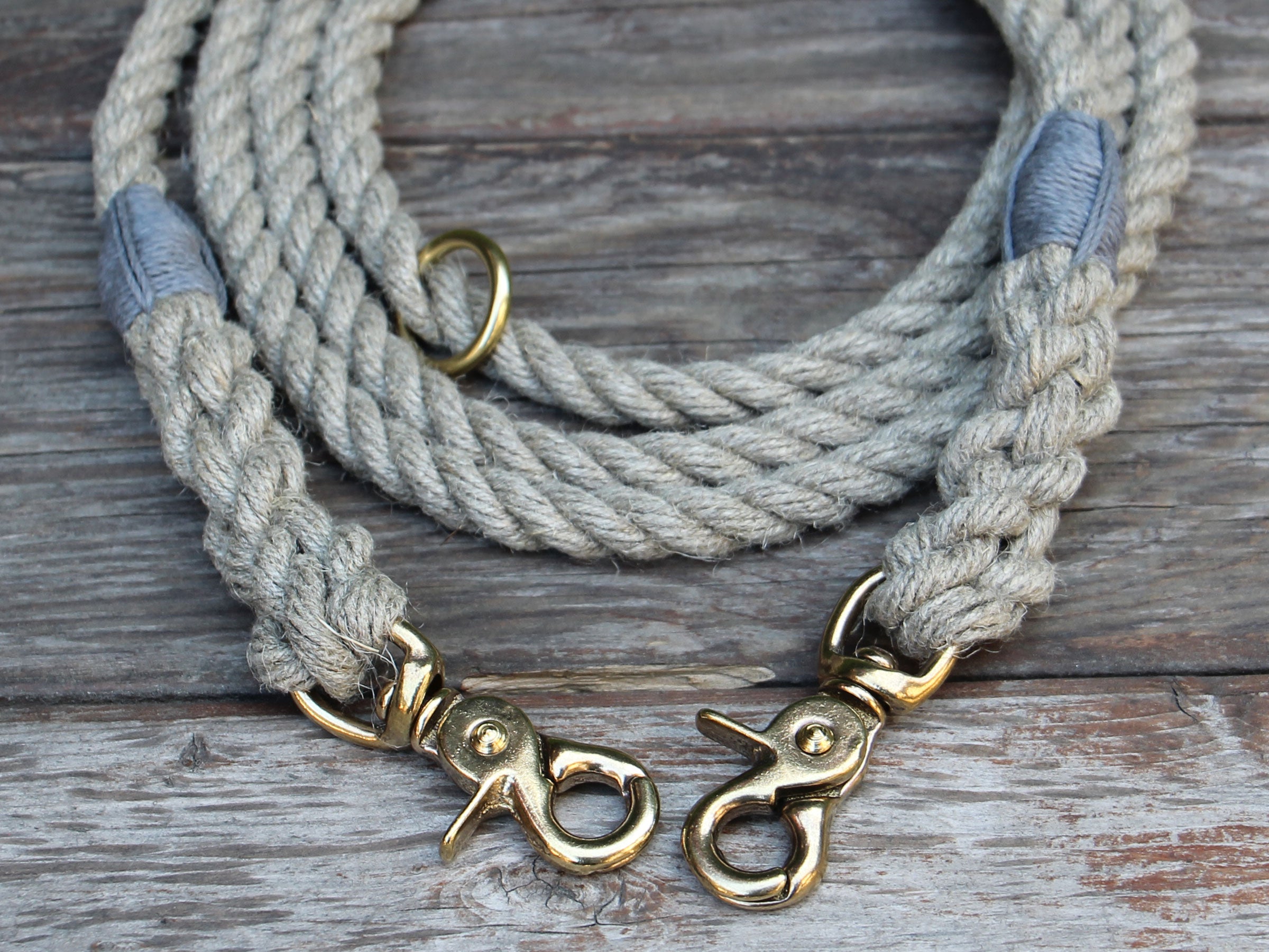 Adjustable Just Hemp Rope Dog Leash