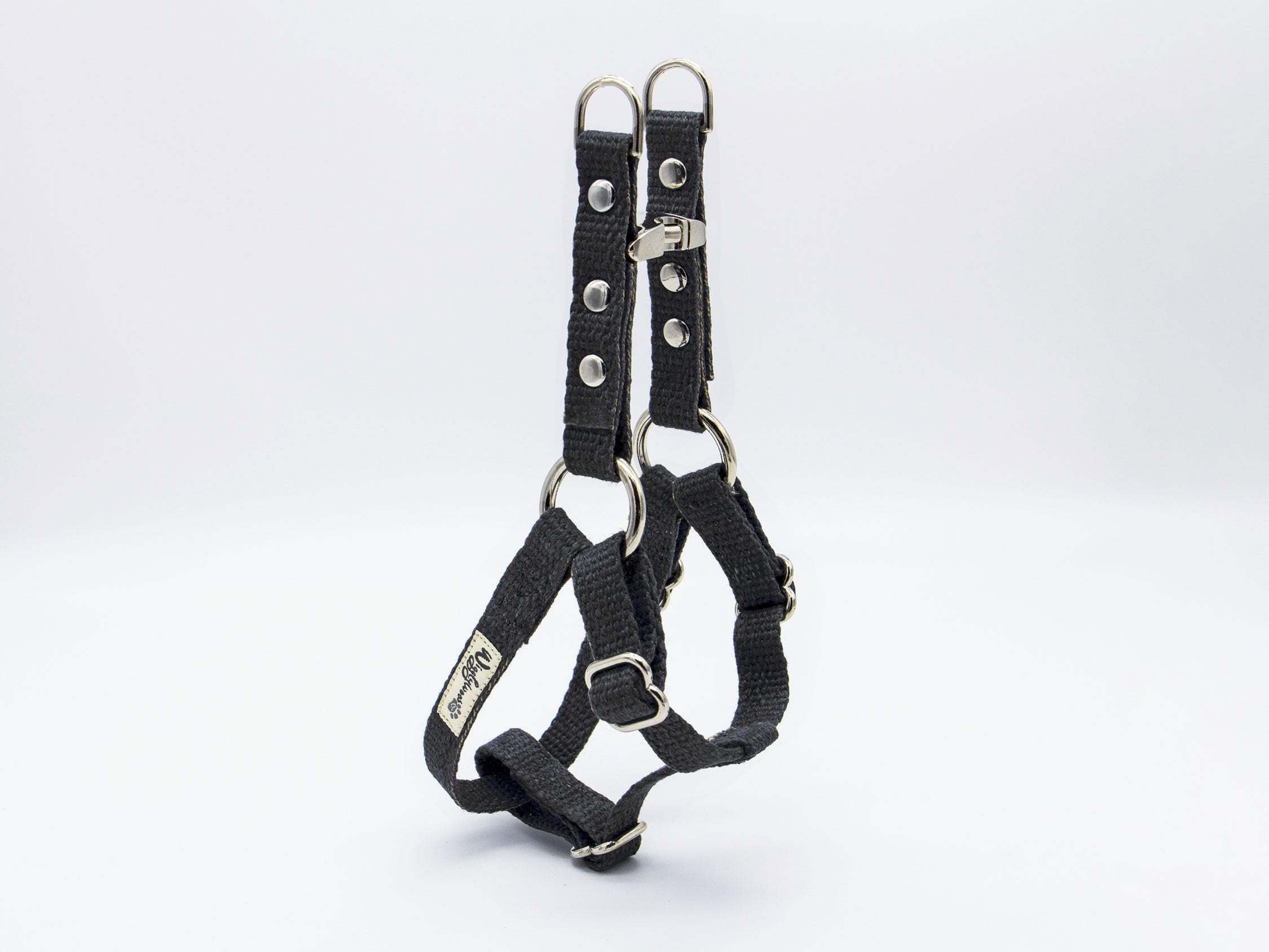 Black Just Hemp Adjustable Step-In Dog Harness