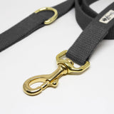 Black Flat Just Hemp Dog Leash Brass