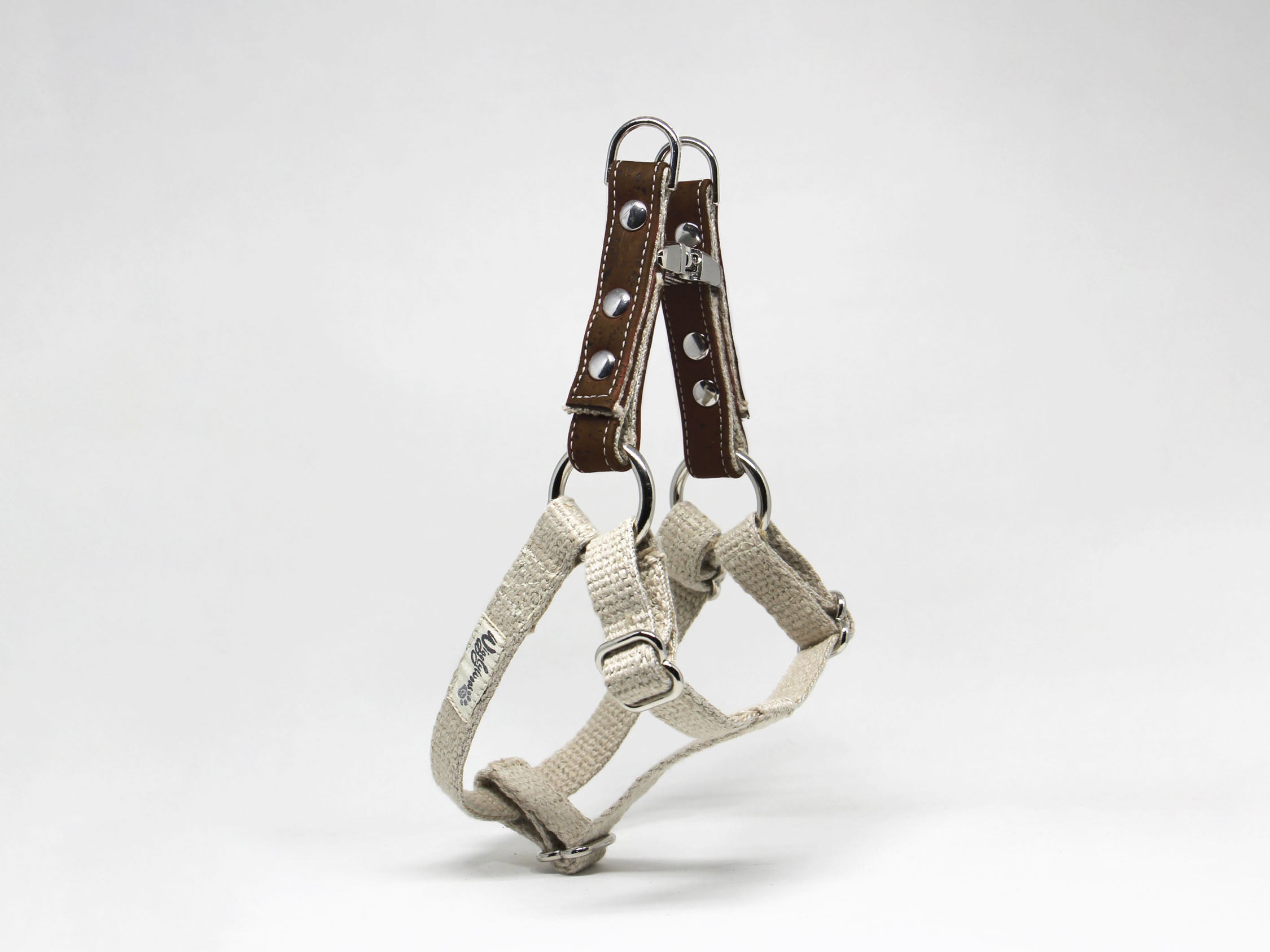 Saddle Brown Studded Step-In Dog Harness xs