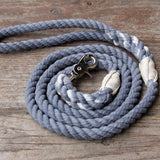 Bayside Blue Cotton Rope Dog Leash with Trigger Snap