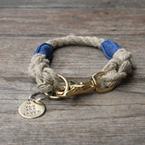 Rope Dog Collar Blue Bronze