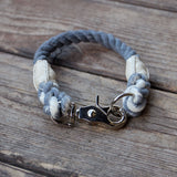 Seaside Blue Organic Cotton Rope Dog Collar Natural Twine