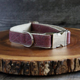 Signature Natural Cork Leather Dog Collar Purple