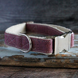 Signature Natural Cork Leather Dog Collar Purple