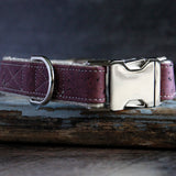 Signature Natural Cork Leather Dog Collar Purple