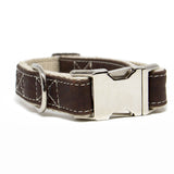 Signature Cork Leather Dog Collar in Saddle Brown