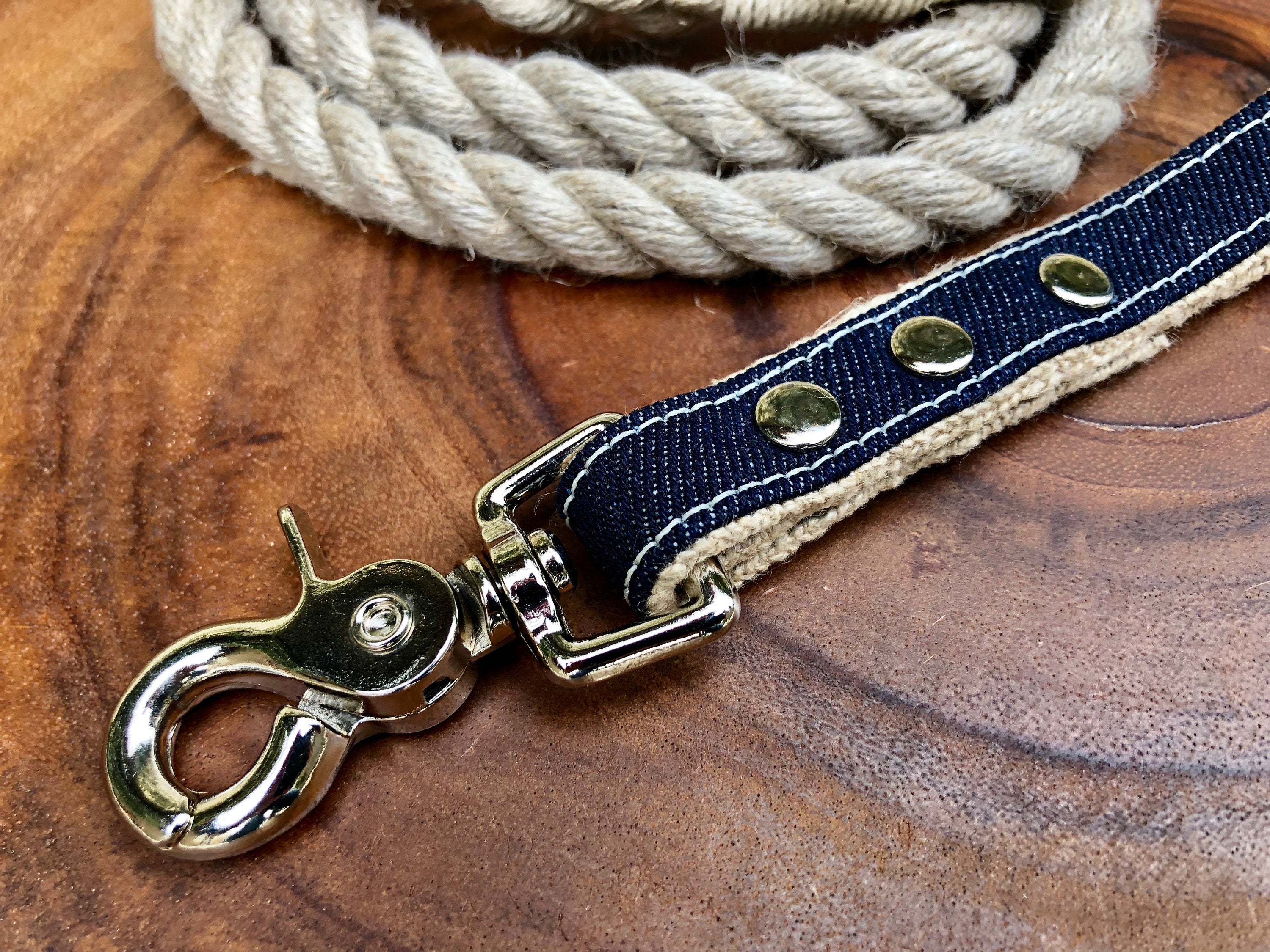 2-in-1 Interchangeable Dog Leash with Denim Handle