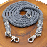 Adjustable Seaside Blue Natural Cotton Rope Dog Leash