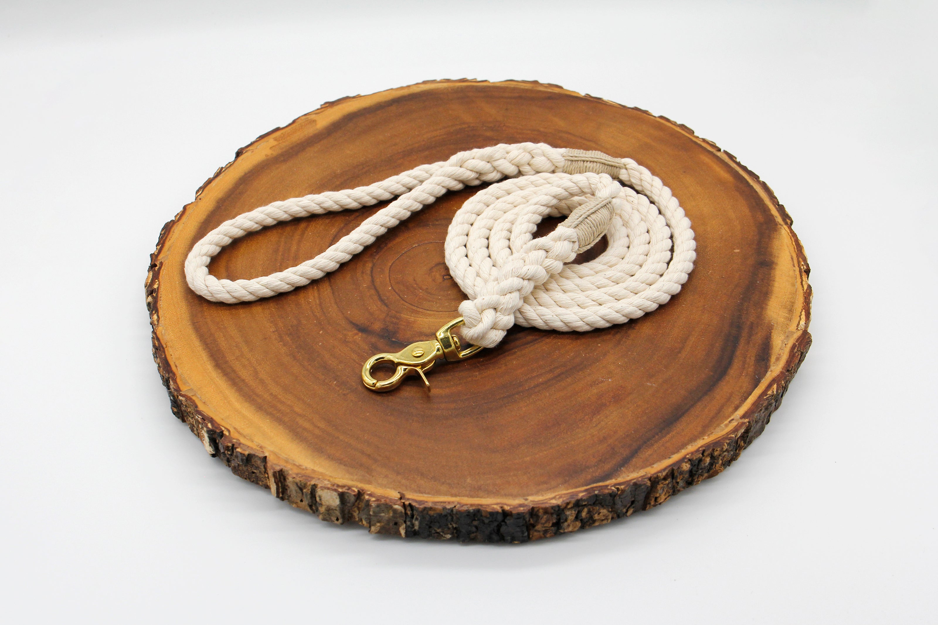 Natural Cotton Rope Dog Leash with Trigger Snap