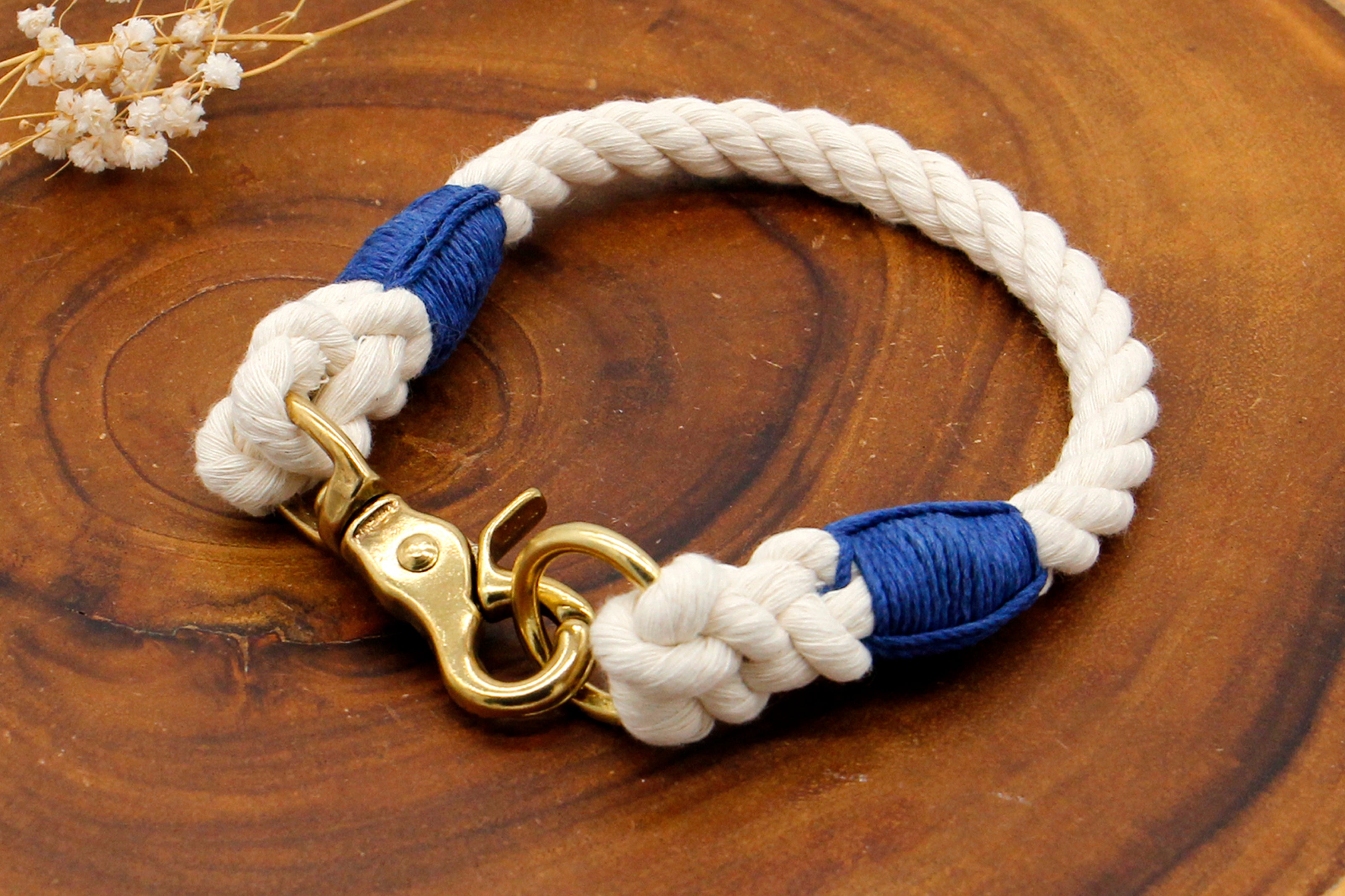 Natural Cotton Rope Dog ID Collar