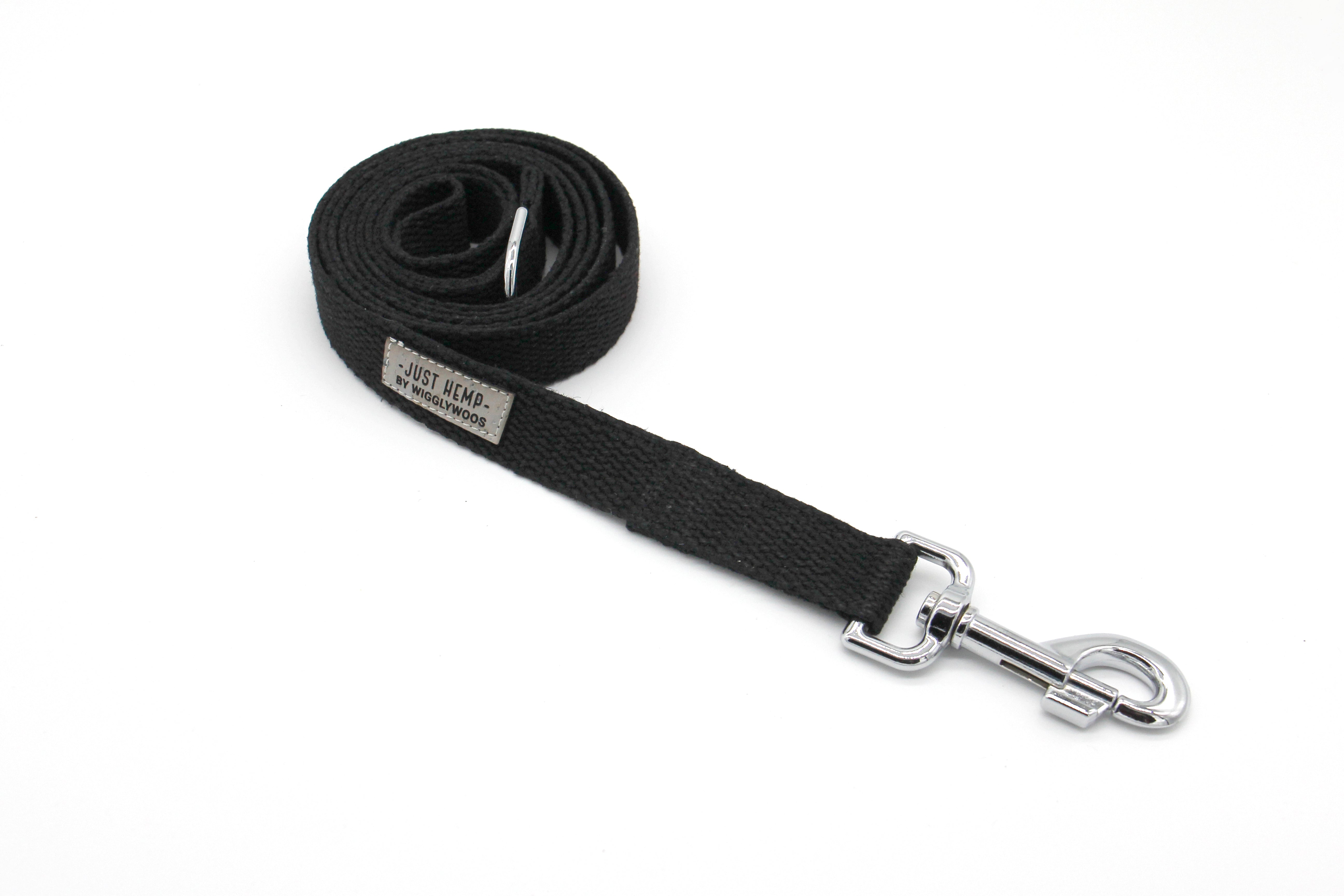 Black Just Hemp Flat Dog Leash