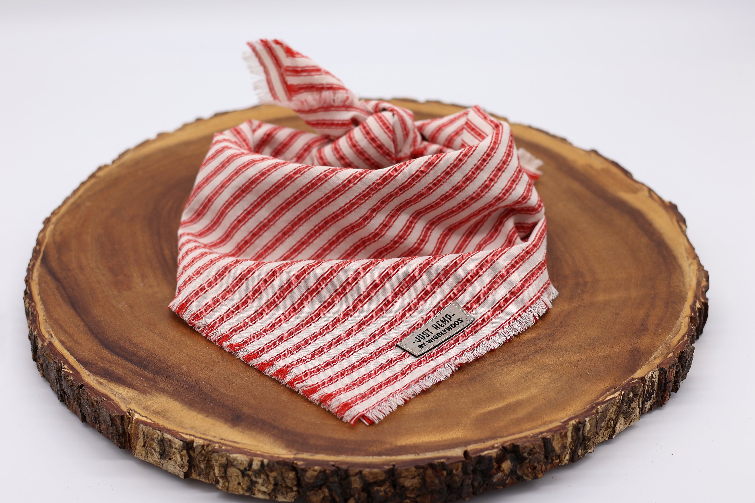Fringed Candy-striped Dog Bandana