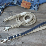 2-in-1 Interchangeable Dog Leash with Denim Handle