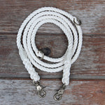 Adjustable Organic Cotton Rope Dog Leash Nickel Hardware