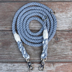 Adjustable Seaside Blue Organic Cotton Rope Dog Leash