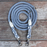 Adjustable Seaside Blue Organic Cotton Rope Dog Leash