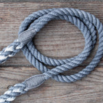 Adjustable Seaside Blue Organic Cotton Rope Dog Leash - Slate Twine