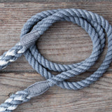 Adjustable Seaside Blue Organic Cotton Rope Dog Leash - Slate Twine