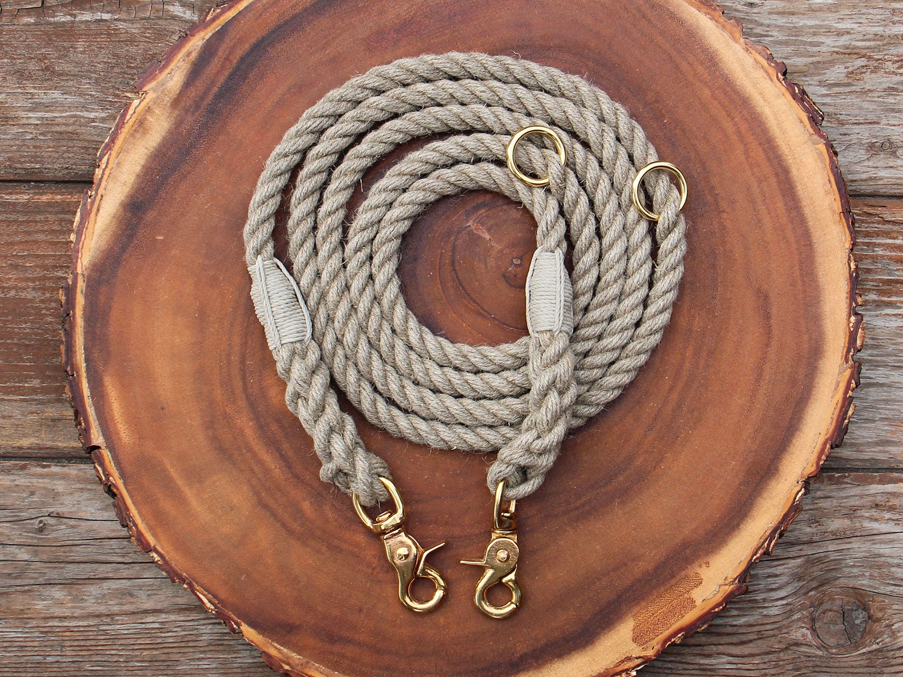 Adjustable Just Hemp Rope Dog Leash