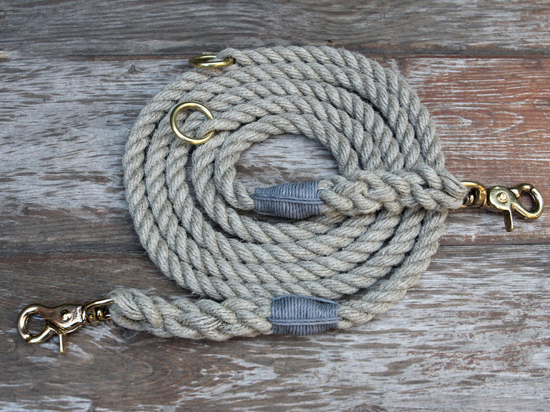Adjustable Just Hemp Rope Dog Leash