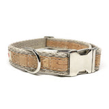 Adventurer Natural Cork Leather Large Dog Collar, Hemp Webbing