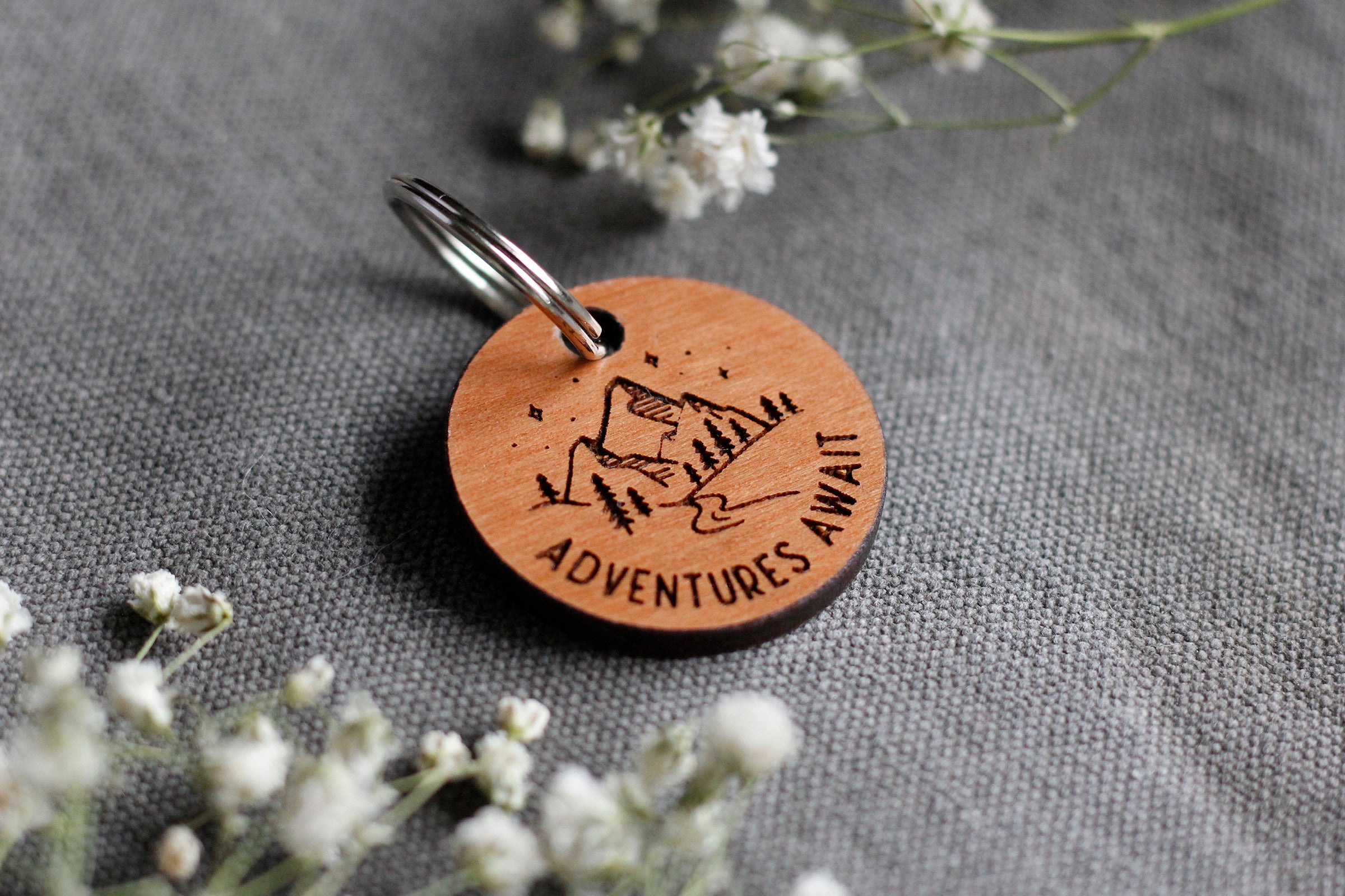 Adventures Await Wooden Pet Tag