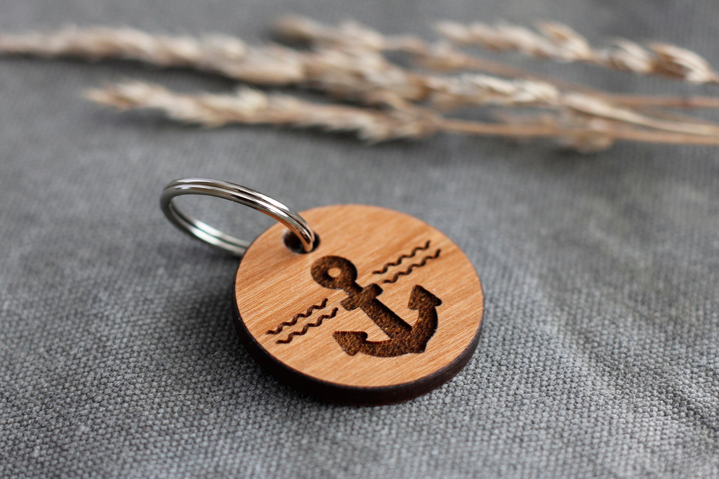 "Anchor" Wooden Pet ID Tag