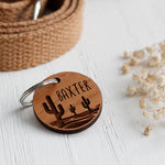 Desert Cactus Wooden Pet Tag