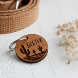 Desert Cactus Wooden Pet Tag