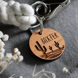 Desert Cactus Wooden Pet Tag