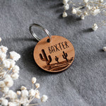 Desert Cactus Wooden Pet Tag