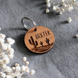 Desert Cactus Wooden Pet Tag