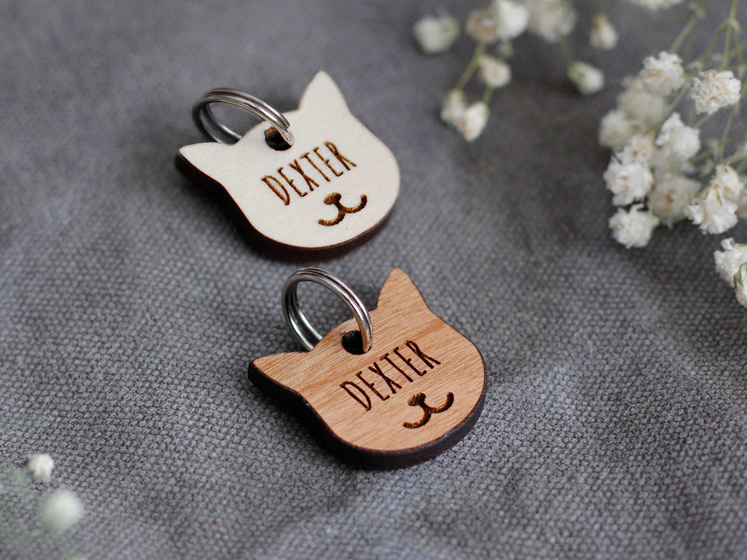 Wooden Cat ID Tag