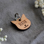 Wooden Cat ID Tag Cherry