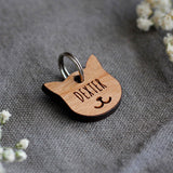 Wooden Cat ID Tag Cherry