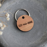 Wooden Cat ID Tag Round