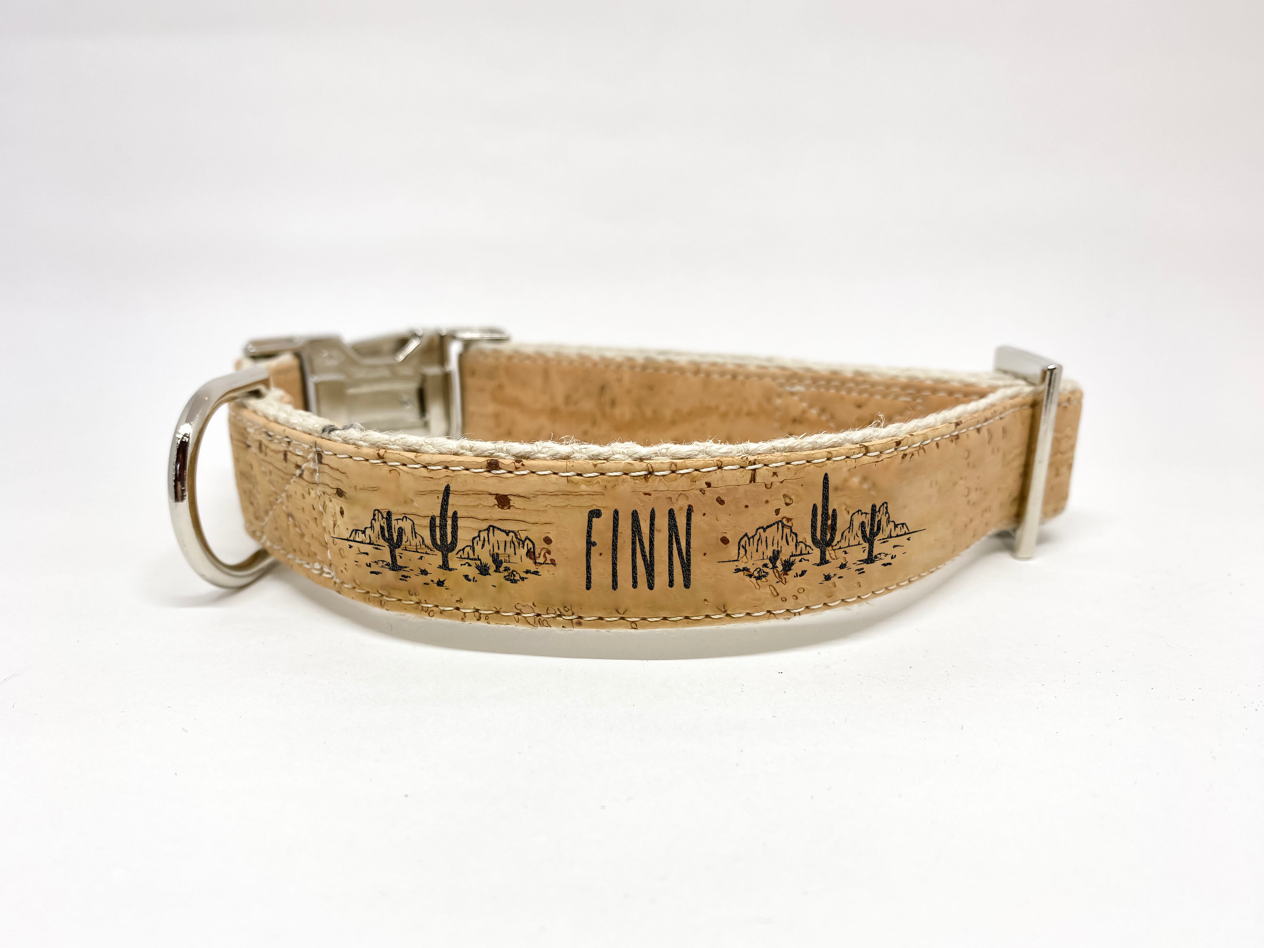 Personalized Landscape Cork Dog Collar - Desert