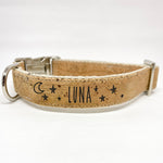 Personalized Landscape Cork Dog Collar - Moon and Stars