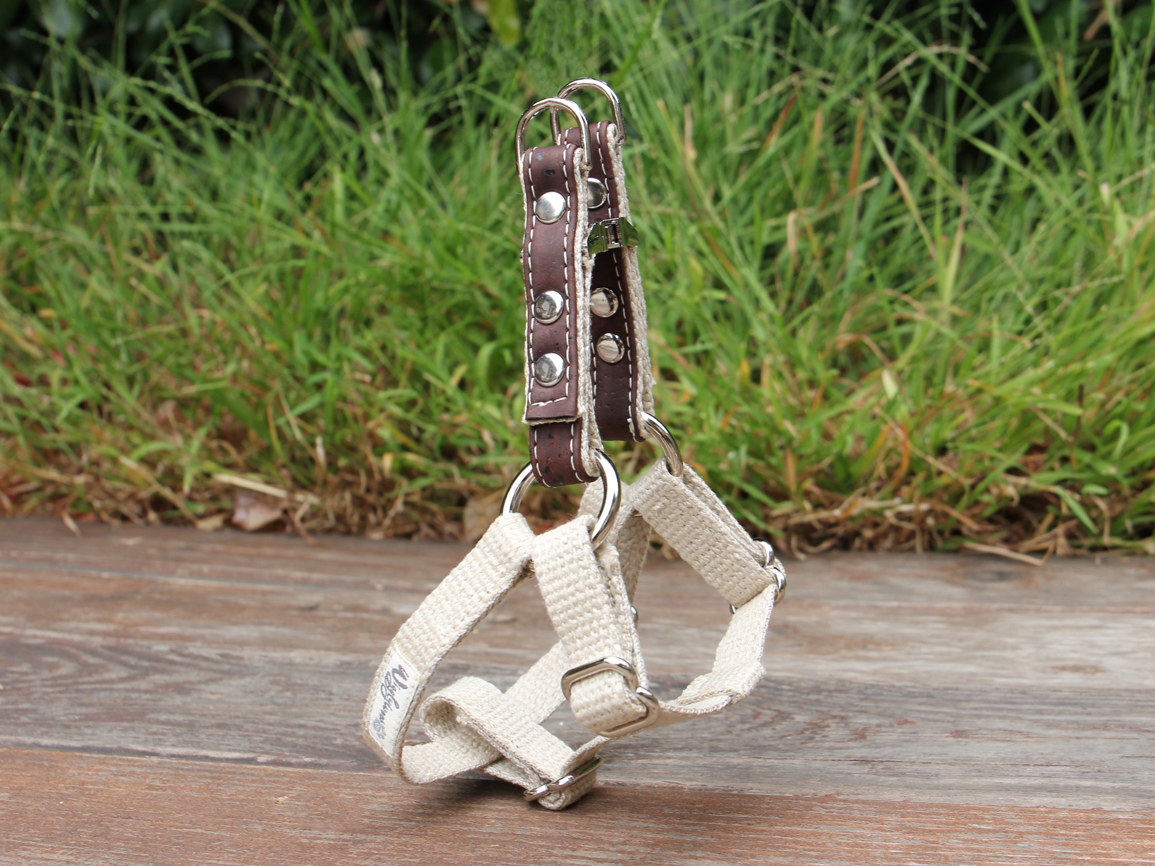 Saddle Brown Studded Step-In Dog Harness XS