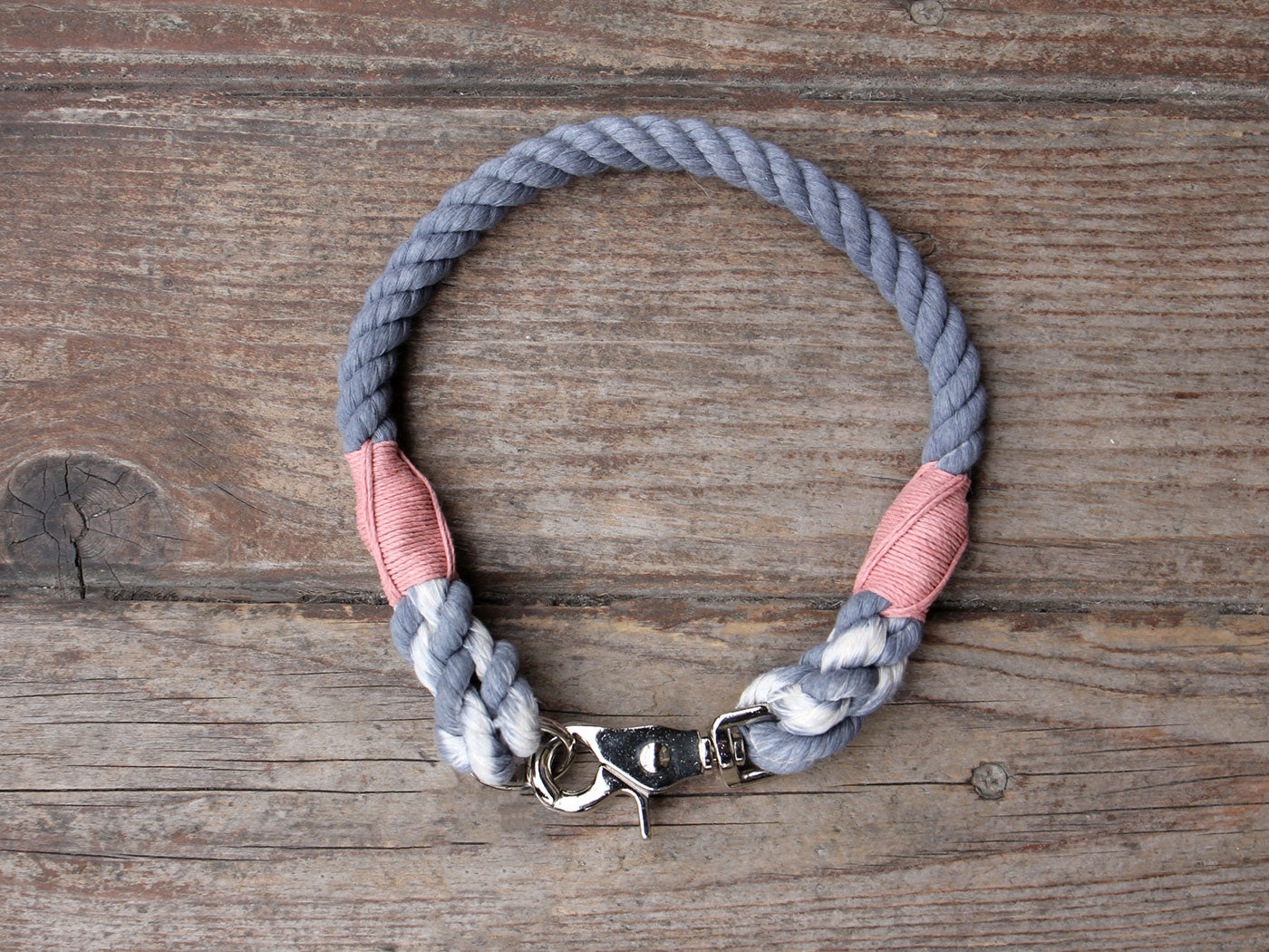 Seaside Blue Organic Cotton Rope Dog Collar